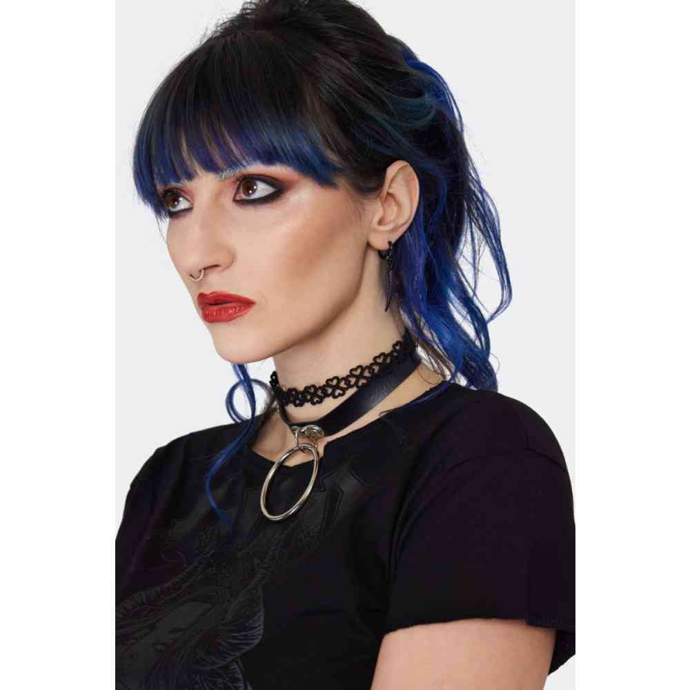 Jawbreaker - Horn Hoop Black Oorbellen - Zwart